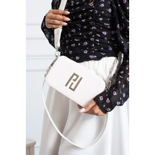 Just Polo Kadın Beyaz Çapraz Askılı 2 Bölmeli Kutu Mini Omuz ve El Çantası PBU5024