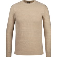 Çizgi Triko Erkek Sıfır Yaka Triko Kazak Desenli Kol ve Bel Lastikli Çelik Örgü Regular Kalıp - 5019C