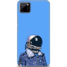 Realme C11 Kılıf Hd Baskılı - Mavi Astronot + 9h Nano Ekran Koruyucu