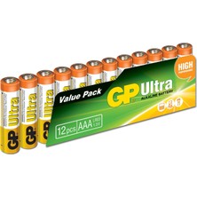 Gp LR03 AAA Boy Ultra Alkalin İnce Kalem Pil 12'li Paket GP24AU-VS12