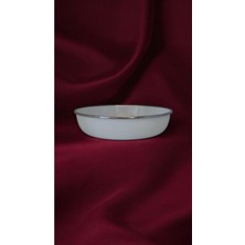 Emaye Muhallebi Yemek Kahvaltı Tabak Desenli 20CM , Çukur Tabak, Salata Tabak, Cips Tabak 6lı Set