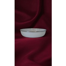 Emaye Muhallebi Yemek Kahvaltı Tabak Desenli 18CM , Çukur Tabak, Salata Tabak, Cips Tabak 6lı Set