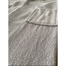 Hera Textile Kapüşonlu ve Kemerli Pamuklu GRİ Erkek-Kız Genç Çocuk Bornozu(PAMUKLU-DÜMEN NAKIŞLI-YUMUŞAK)