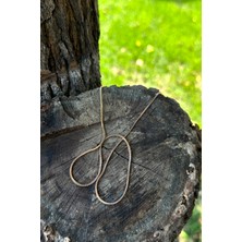 Kyoto Dizayn Snake Model Rose Gold Renk Şık Tasarım 316L Çelik 50CM Kolye