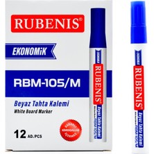 Rubenis Mavi Beyaz Tahta Kalemi 12 Adet Ekonomik Yuvarlak Uçlu Toksik Olmayan Yazı Aracı