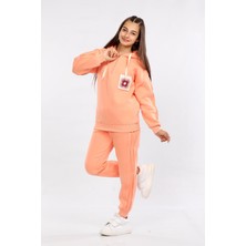 Mornio Kız Çocuk Üç Ip Şardonlu Kışlık Eşofman Takımı Somon MRN71119