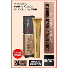 New Well Yoğun Kapatıcı Fondöten - Derma Make Up Cover 02 Bronz 30 ml  Transparan Pudra Sünger Set