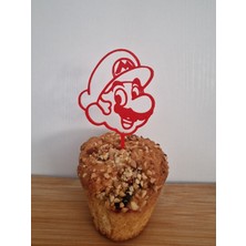 Hobi Kafe 12 Adet Super Mario Cup Cake- Pasta Süsü- Kürdanı (Sert Plastikten Üretilmiştir)