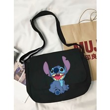 Cemira Stitch Tasarım Kalın Bez Tote Bag  Siyah Kanvas Postacı Çantası Sokak Tarzı Kore Çanta