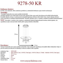 Eray Aydınlatma 9278-50 Kr 4 Toplu Krom Led Avize(Beyaz Işık -Sarı Işık - Gün Işığı)
