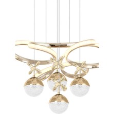 Eray Aydınlatma 9278-50 Sr 4 Toplu Gold Led Avize(Beyaz Işık -Sarı Işık - Gün Işığı)