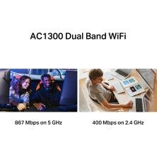 Mercusys MA30H, AC1300 Mbps, Çift Bant, USB 3.0, Yüksek Çekim Güçlü Wi-Fi 5 USB Adaptör