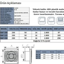 Kayı Kayıtes Baf 100 Plastik Aksiyel Havalandırma ve Banyo & Wc Fanı - Aspiratörü