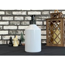Guridda 500 ml Beyaz Plastik Şişe Siyah Pompalı