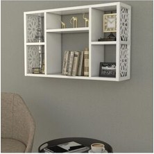 Remaks Beyaz Dekoratif Duvar Rafı 80x50x20 cm Dayanıklı Suntalam Malzeme ile Modern Tasarım