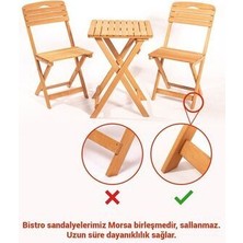 Meya Dekor Balkon Bahçe Mutfak 3'lü Bistro Set - Katlanır 2 Sandalye 1 Masa