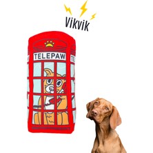 Wufwuf Peluş Telefon Kulübesi Vikvik Sesli Peluş Köpek Oyuncağı Londra Temalı Köpek Oyuncakları