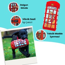 Wufwuf Peluş Telefon Kulübesi Vikvik Sesli Peluş Köpek Oyuncağı Londra Temalı Köpek Oyuncakları