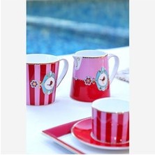 Pip Studio Love Birds Kırmızı/pembe Çizgili Küçük Mug 150 ml