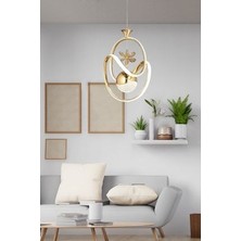 Burenze Modern Tekli Sarkıt Power LED Avize Concept Ürün Gold Sarı Ledli Avize BURENZE210
