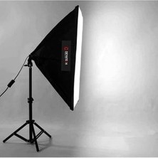 Deyatech Softbox 50X70CM Paraflaş 4 Duylu Ikili Set Sürekli Işık 200CM Adaptörlü