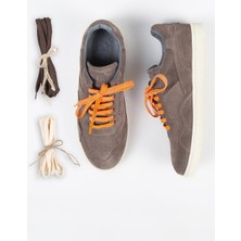 Krähe Zeus Erkek Hakiki Deri El Boyamalı Bağcık Ve Iki Yedek Bağcıklı Vizon Sneakers