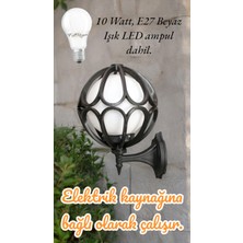 Full Reyon Beyaz Işık 10 Watt LED Ampul Dahil Dekoratif Bahçe Duvar Aydınlatma Armatürü, Dekoratif Duvar Aplik