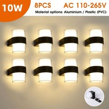 Full Reyon 8 Adet Elektrikle Çalışır, 10 Watt Günışığı Alüminyum Kasa Dış ve Iç Mekan LED Aplik Modern Aplik