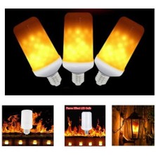 Full Reyon 3'lü Paket 3 Işık Modlu, Alev Efektli 5 Watt, E27 Duy LED Ampul, Alev Efektli Çok Kaliteli LED Ampul