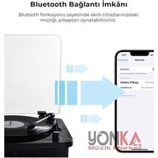 Midex Mtx-356 Nostaljik Pikap Plak Çalar (Şarjlı Bluetooth Aux Hoparlörlü 3 Devir) İğne Dahil