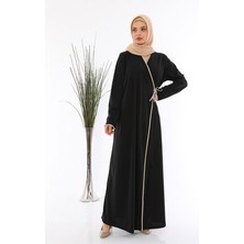 Medipek Yandan Bağlamalı Namaz Elbisesi Siyah