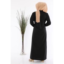 Medipek Yandan Bağlamalı Namaz Elbisesi Siyah