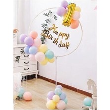 Tatlı Günler 160CM x 65CM Çember Balon Standı Renkli Parti Malzemeleri ile Süsleme