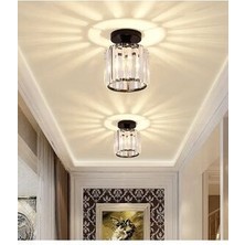 Burenze Modern Luxury Plafonyer Tavan Kristal Taşlı Avize Hol Antre Avize Siyah