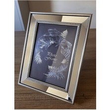 Aynalı Çerçeve, Gümüş Aynalı Fotoğraf Çerçevesi, Cam Çerçeve 15X21CM