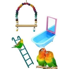 Woddy Kuş Aksesuarları Oyuncak Seti Muhabbet Kuşu ve Paraketler İçin Renkli Eğlence
