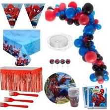 Çıtı Pıtı Store Örümcek Adam 8 Kişilik Lüks Hazır Doğum Günü Parti Seti