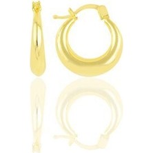 Söğütlü Silver 925 Ayar Gümüş Altın Yaldızlı Sade Şarnel Küpe Renk: Gümüş