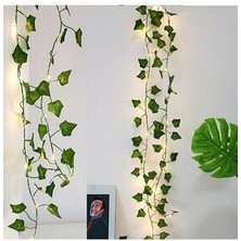 BYSHOME Dekoratif Yeşil Yapraklı Yapay Sarmaşık ve Peri LED Gün Işığı Renk
