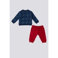U.S. Polo Assn. Koyu İndigo Bisiklet Yaka Bebek 2'li Takım