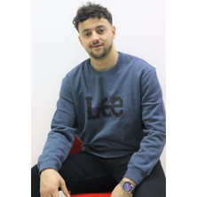 Lee L80XTJTG  Erkek Koyu Gri Bisiklet Yaka Sweatshırt