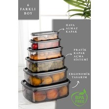 Meleni Home 12'li Set Dikdörtgen Sweet Saklama Kabı Seti Düzenleyici - Platin Serisi