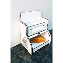 Adım Shops Adımshops New Bread Box-Yeni Ekmeklik, Havlu Peçetelik(Saklama Gözlü), Baharatlık Rafı, Dekoratif Yazılı Newbreadbox-Bk