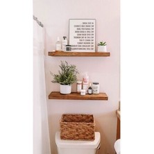 BK Gift Ahşap Masif Dekoratif 2'li Uçan Raf Kitaplık Gizli Duvar Monte Raf Aksesuar Rafı