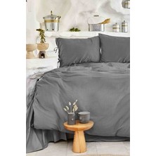 Karaca Home 4 Element Antrasit %100 Pamuk Çift Kişilik Nevresim Takımı Su