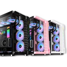 Snt Luobin Iıı Midi Tower Atx Akvaryum 750 Watt 80+ Güç Kaynağı 7x Argb Fan Uzaktan Kumanda Kontroller Siyah Gaming Kasa