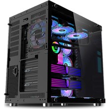 Snt Luobin Iıı Midi Tower Atx Akvaryum 750 Watt 80+ Güç Kaynağı 7x Argb Fan Uzaktan Kumanda Kontroller Siyah Gaming Kasa