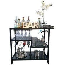 Kaan Metal Art Harpy Lüks Servis Arabası & Dresuar(Füme Camlı)