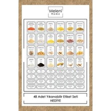 Meleni Home 18'li Set Sızdırmaz Kapaklı Kare Erzak Saklama Kabı 6X(500ML- 1100 Ml- 1700 Ml) Antrasit Etiket Hediyeli