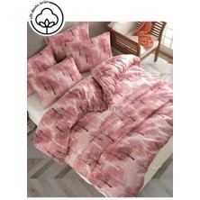 lotusline Home Bordo Ağaç Desen Çift Kişilik Lüks Pamuklu Nevresim Takımı - Seti